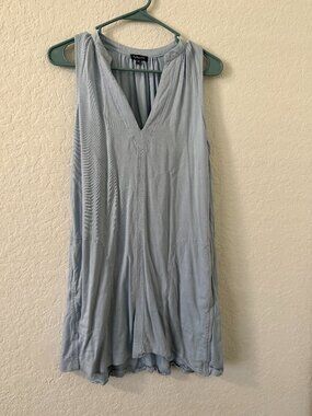 Splendid Charity Sleeveless Relaxed Dress with Pockets- Light Blue- S